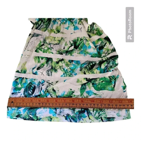 Jumpsuit Off Shoulder Tropical Beauty Green SKYE'S THE LIMIT Sz.XL Beach - Picture 4 of 13